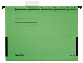 Teczka zawieszkowa kartonowa z rozciągliwymi bokami Leitz Alpha, A4, 348x260mm, 275g/m2, zielony