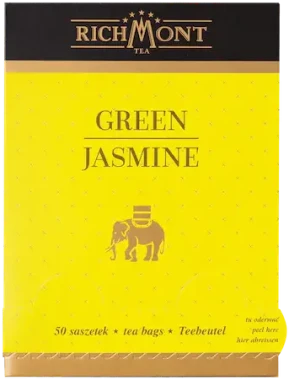 Herbata zielona smakowa w torebkach Richmont Green Jasmine, jaśminowa, 50 sztuk x 4g