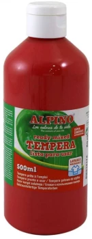 Farba plakatowa Alpino, w butelce, 500ml, czerwony