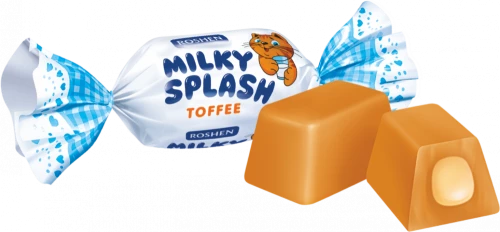 Cukierki Roshen Milky Splash, toffi z nadzieniem mlecznym, 1kg