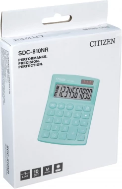 Kalkulator biurowy Citizen SDC-810NR, 10 cyfr, zielony