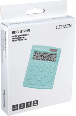 Kalkulator biurowy Citizen SDC-812, 12 cyfr, zielony