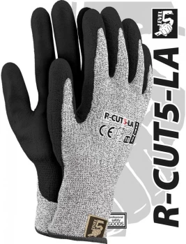 Rękawice antyprzecięciowe Reis R-CUT5-LA BWB, rozmiar 9, czarno-szary
