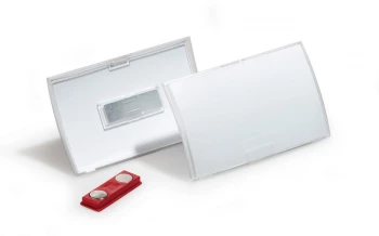 Identyfikator Durable Click Fold 821219, z magnesem, 40x75mm, 10 sztuk, przezroczysty
