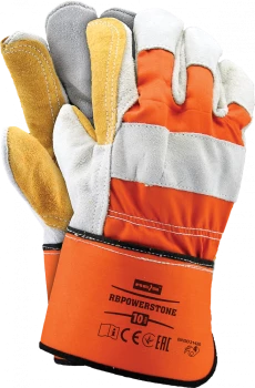 Rękawice wzmacniane Reis RBPOWERSTONE PJSH, rozmiar 10, pomarańczowo-szaro-żółty