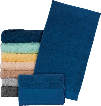 Ręcznik Reis Egypt, bawełna frotte, 70x140cm, 500g/m2, ciemnoniebieski