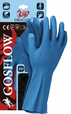 Rękawice chemoodporne Reis Gosflow, flokowane, rozmiar M, niebieski