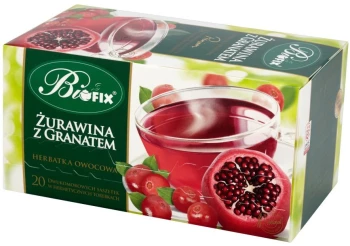 Herbatka owocowa w kopertach BiFix Premium, żurawina z granatem, 20 sztuk x 2g