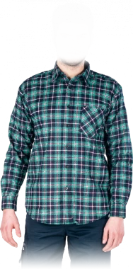 Koszula flanelowa w kratę Reis KF- C3, gramatura 120g, rozmiar L, zielono-granatowy