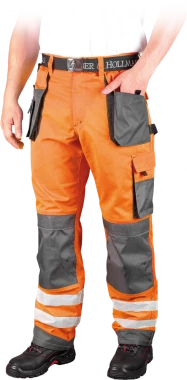 Spodnie odblaskowe do pasa Leber&Hollman Formen, rozmiar 52, pomarańczowo-szary