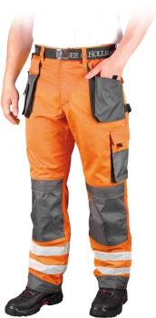 Spodnie odblaskowe do pasa Leber&Hollman Formen, rozmiar 54, pomarańczowo-szary