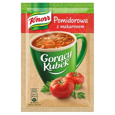 Zupa Knorr gorący kubek, pomidorowa z makaronem, 19g