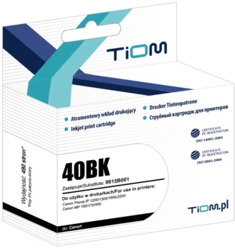 Tusz Tiom Ti-C40BK 0615B001 (PG-40), 490 stron, black (czarny)