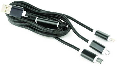 Kabel ładujący Gembird, typ USB, 3w1, 1m, czarny