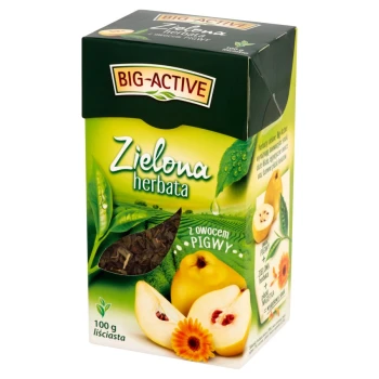 Herbata zielona smakowa liściasta Big-Active, z owocem pigwy, 100g