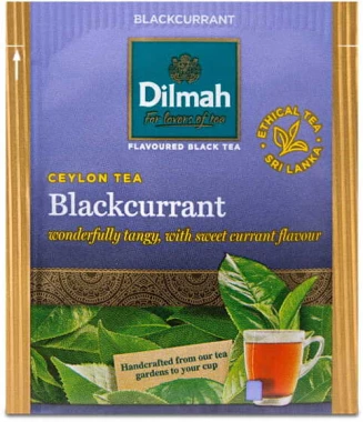 Herbata czarna aromatyzowana w kopertach Dilmah, czarna porzeczka, 25 sztuk x 2g