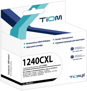 Tusz Tiom Ti-B1240CXL LC-1240 C (LC1240C), 600 stron, cyan (błękitny)