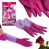 Rękawice lateksowe domowe, zapachowe York Rosie,  z powłoką antybakteryjną, rozmiar S, 1 para, różowy (c)