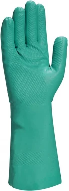 Rękawice nitrylowe Delta Plus Nitrex VE802, flokowane, rozmiar 10/11, zielony (c)