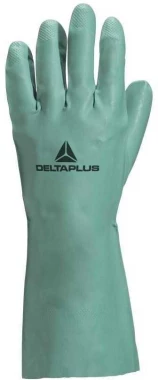 Rękawice nitrylowe Delta Plus Nitrex VE802, flokowane, rozmiar 9/10, zielony (c)