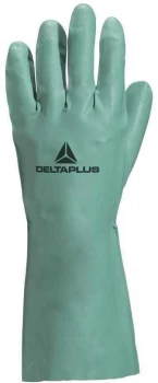 Rękawice nitrylowe Delta Plus Nitrex VE802, flokowane, rozmiar 8/9, zielony (c)