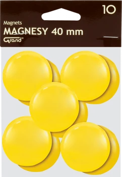 Magnes Grand, 40mm, 10 sztuk, żółty