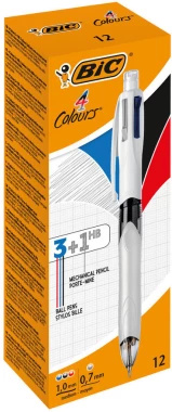 Długopis automatyczny Bic, 3 wkłady (1.0mm)+1 ołówek (0.7mm), mix kolorów