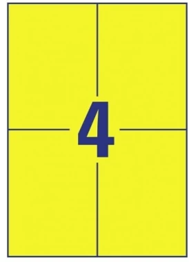 Etykiety Avery Zweckform, 105x148mm, trwałe, 100 arkuszy, żółty
