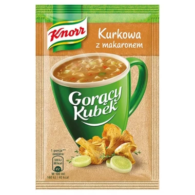 Zupa Knorr Gorący Kubek, kurkowa z makaronem, 13g