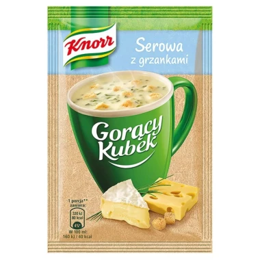 Zupa Knorr Gorący Kubek, serowa z grzankami, 22g
