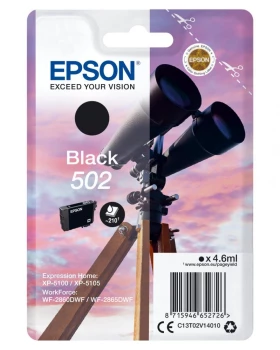 Tusz Epson 502 (C13T02V14020), 4.6ml, 210 stron, black (czarny)