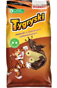 Chrupki kukurydziane Tygryski, z nadzieniem czekoladowym, 60g