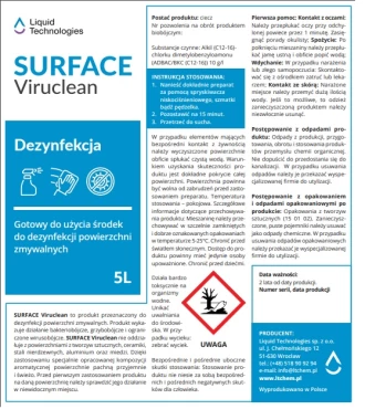 Płyn dezynfekujący do powierzchni Liquid Technologies Surface Viruclean, 5l (c)
