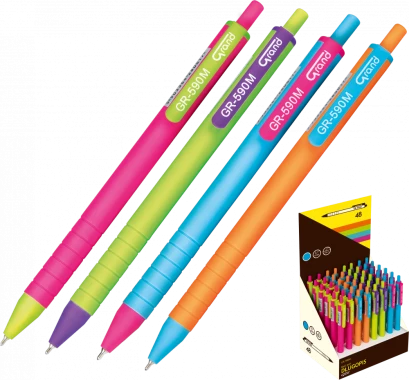 Długopis automatyczny Grand GR-590M, 0.7mm, mix kolorów, wkład niebieski