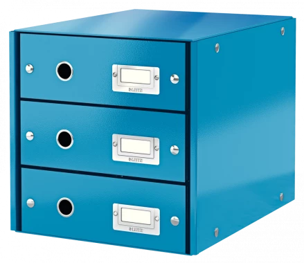Pojemnik Leitz Click&Store Wow, z 3 szufladami, do dokumentów, A4, niebieski
