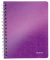 Kołonotatnik Leitz Wow, A5, w kratkę, 80 kartek, fioletowy
