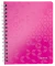 Kołonotatnik Leitz Wow, A5, w kratkę, 80 kartek, różowy