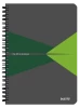 Kołonotatnik Leitz Office Card A5, w kratkę, 90 kartek, szaro-zielony