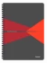 Kołonotatnik z okładką PP Leitz Office, A4, w kratkę, 90 kartek, szaro-czerwony