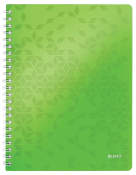 Kołonotatnik Leitz Wow, A4, w kratkę, 80 kartek, zielony