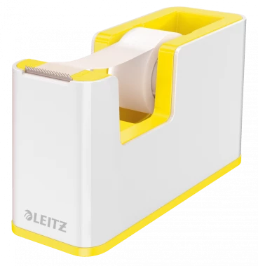 Podajnik do taśmy klejącej Leitz Wow + taśma 19mmx33mm, dwukolorowy, biało-żółty