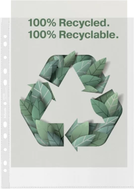 Koszulki groszkowe Esselte Recycle Premium, A4 maxi, 70 µm, 100 sztuk, transparentny