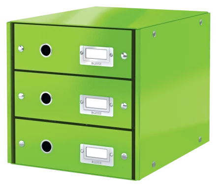 Pojemnik Leitz Click&Store Wow, z 3 szufladami, do dokumentów, A4, zielony