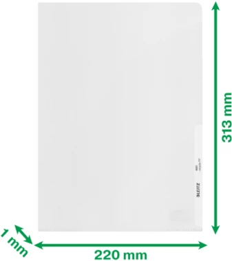 Ofertówki groszkowe Leitz Recycle "L", A4, do 40 kartek, 140µm, 25 sztuk, transparentny