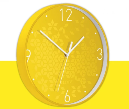 Zegar ścienny Leitz Wow, 29cm, żółty