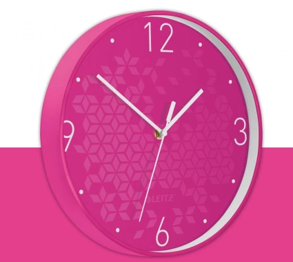 Zegar ścienny Leitz Wow, 29cm, różowy