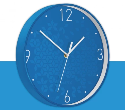 Zegar ścienny Leitz Wow, 29cm, niebieski