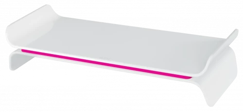 Podstawka pod monitor Leitz Ergo WOW, 209x112x483mm, biało-różowy