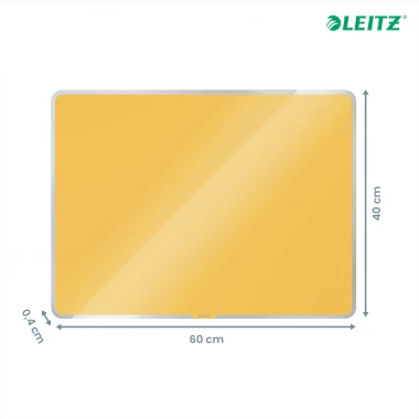 Tablica szklana magnetyczna Leitz Cosy, 60x40cm, żółty