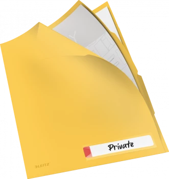 Folder z 3 przegródkami Leitz Cosy, A4, do 40 kartek, żółty